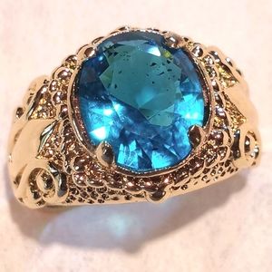 Swiss blue topaz, gold 10K filled